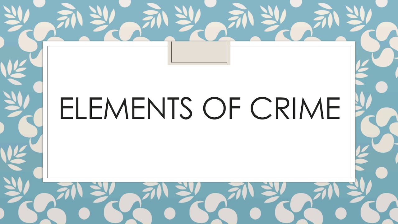 Elements of Crime in Tamil | IPC in Tamil