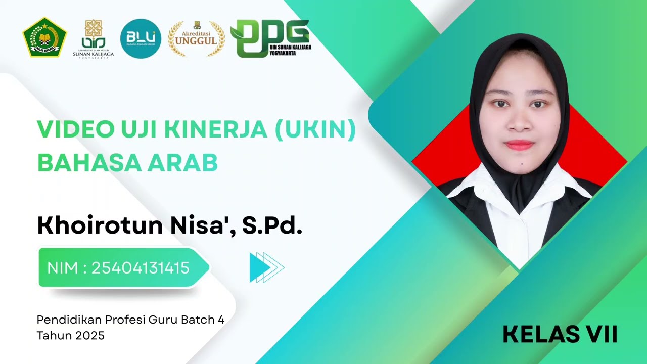 VIDEO UKIN PPG DALJAB BATCH 4 2025 MAPEL BAHASA ARAB KELAS 7 MTS NURUL ISLAM PASIRIAN