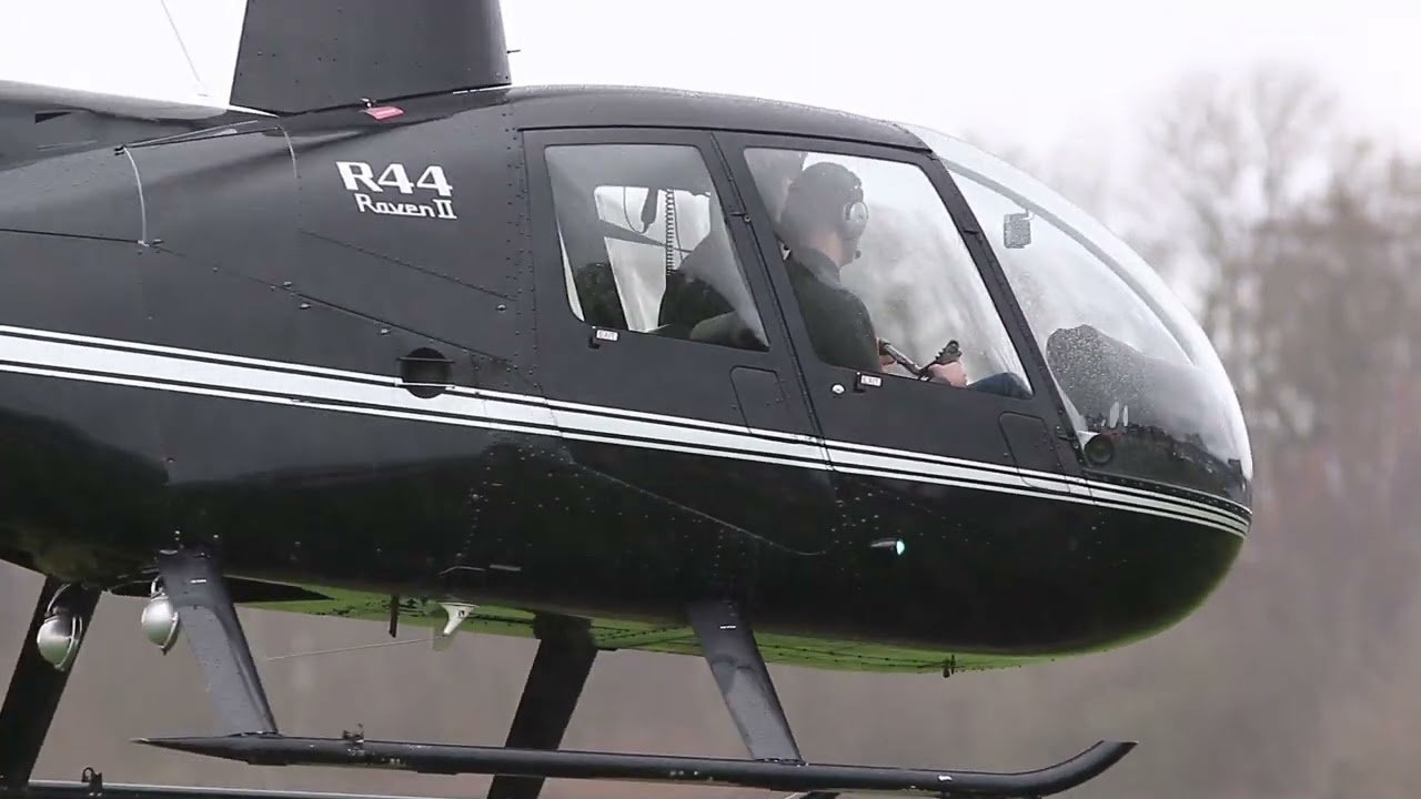 Robinson r44 raven 2 takeoff close up detail