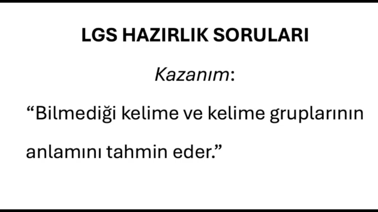 Kelime ve Kelime Gruplarında Anlam