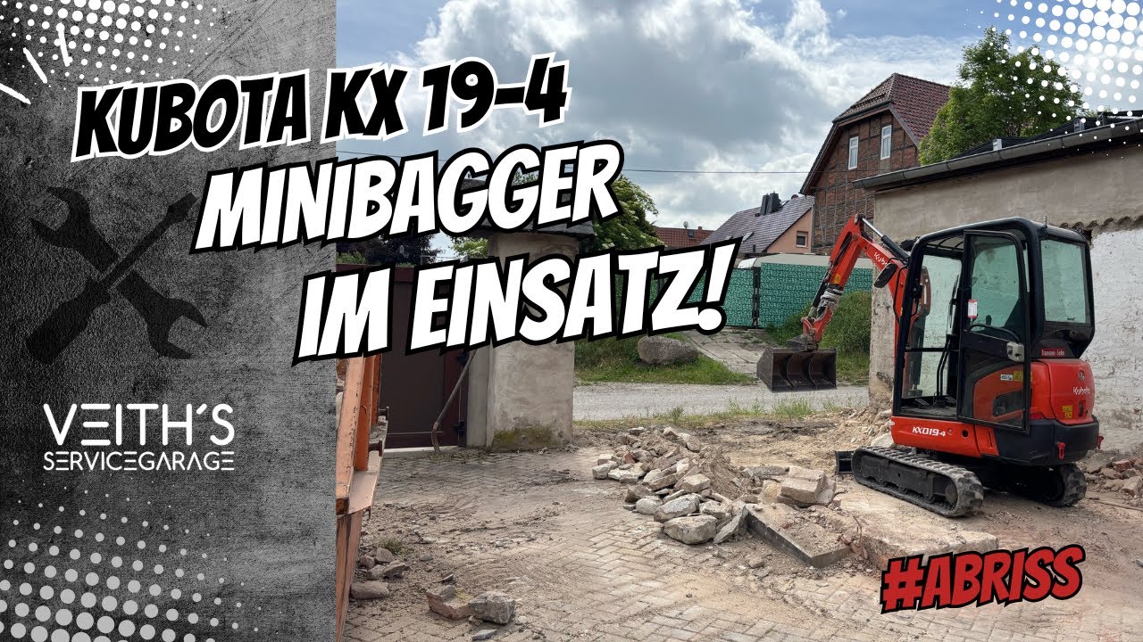 Minibagger Action! Abriss arbeiten Kubota KX 19-4