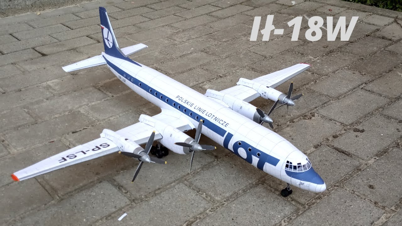 Model kartonowy - Iljuszyn Ił-18W  ''Coot'' - GPM