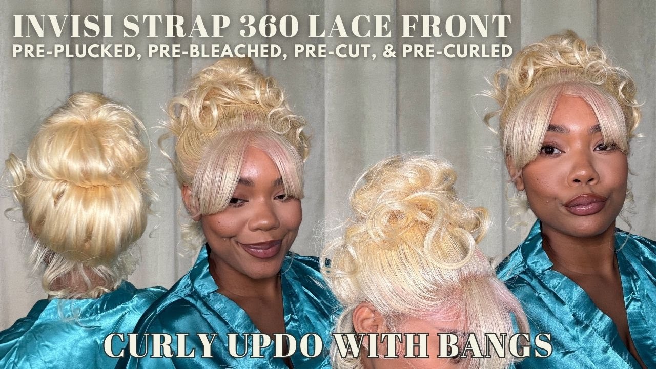 INVISI STRAP 360 LACE FRONT WIG UPDO WITH BANGS | GLUELESS 360 WIG INSTALL | FT ASHIMARY HAIR