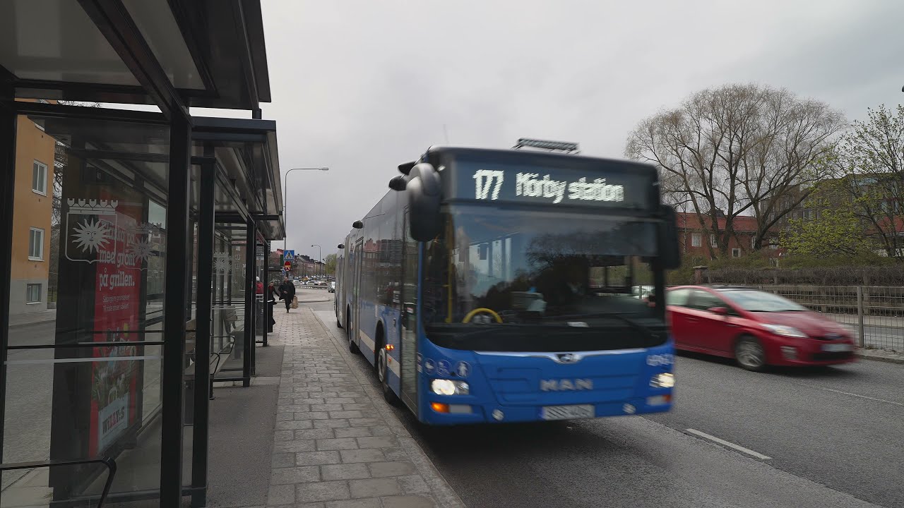 Sweden, Stockholm, bus 177 ride from Solna station to Mörby station