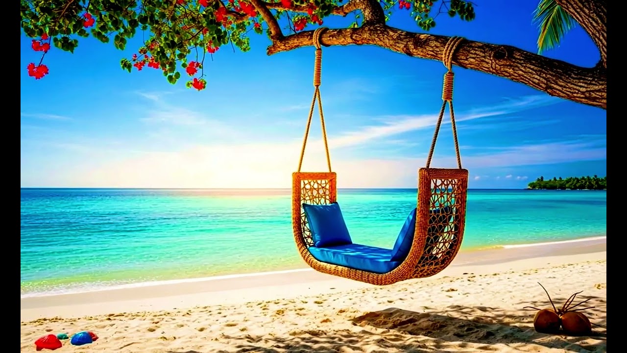 Ambient Tropical Beach Swing Relaxing Ocean Waves-Jazz 