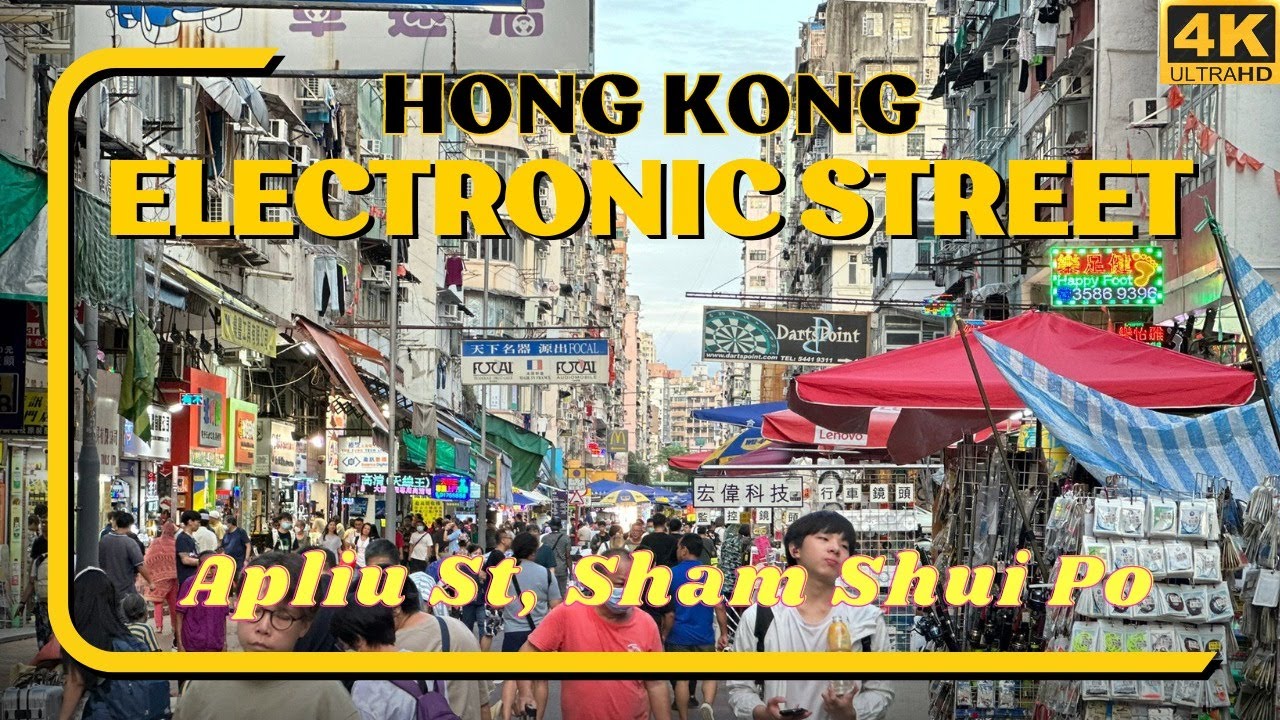 [4K] Hong kong Electronics Market in Sham Shui Po Apliu Street