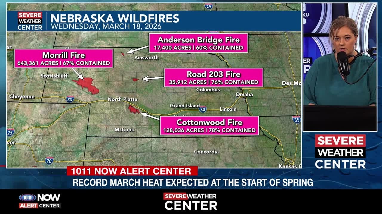 В среду, 18 марта 2026 года, в Небраске достигнуты успехи в борьбе с лесными пожарами.