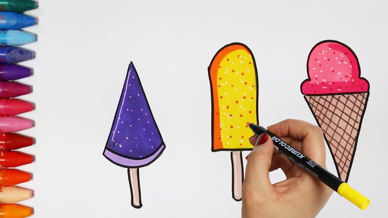 Wie zeichnet man Eis ? |&nbsp;Zeichnen und Ausmalen f&uuml;r Kinder