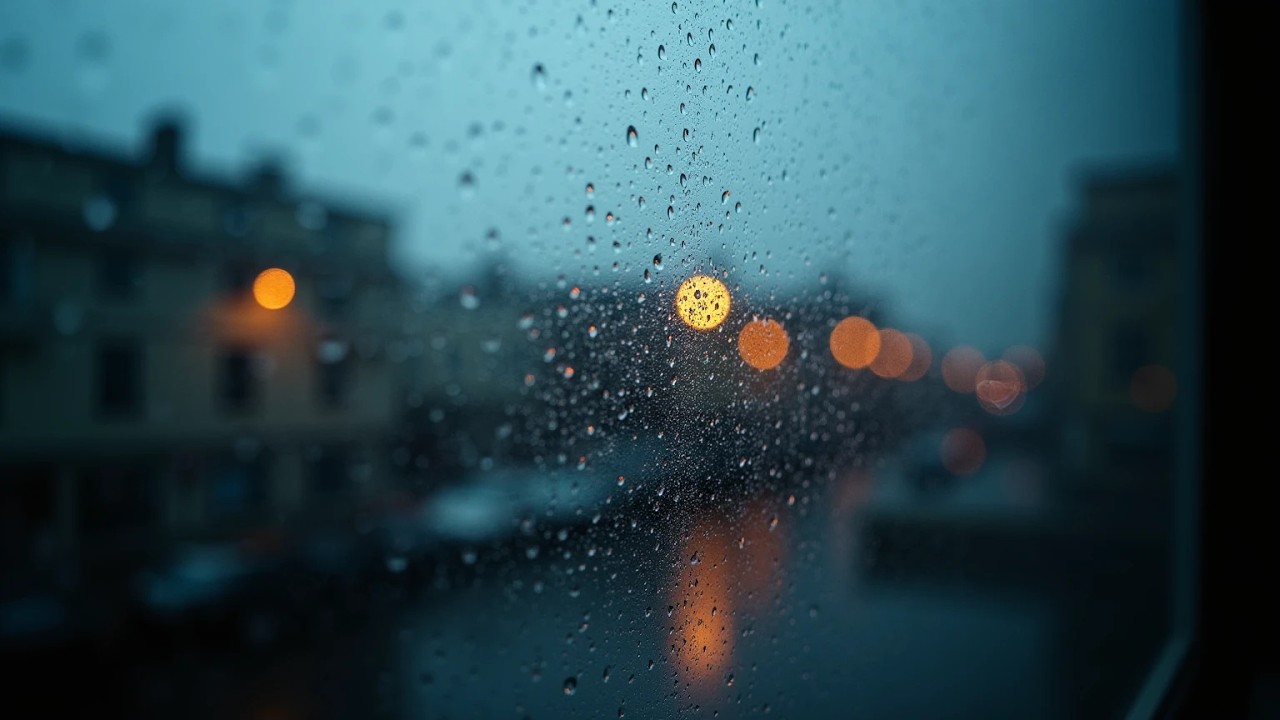 Rain Sounds on a Window | Calm Rainy Evening Ambience | 2 Hours | No Talking ASMR