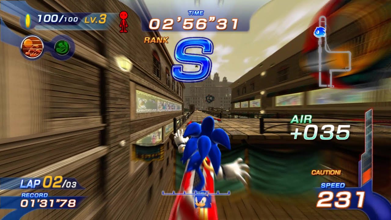 Sonic Free Riders No Kinect Patch: Metropolis Speedway (Expert) Sonic - High Booster 4'39