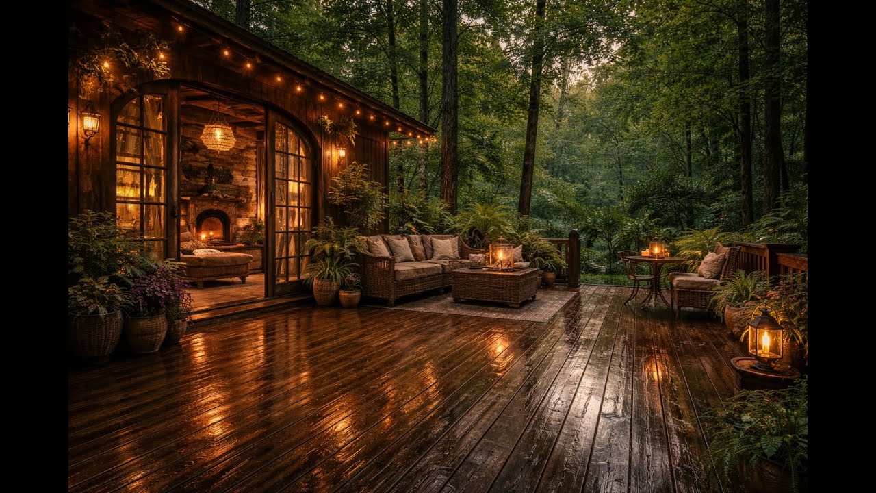 Relaxing  Night Cabin Ambience: Lantern Glow & Soothing Sleep Sounds