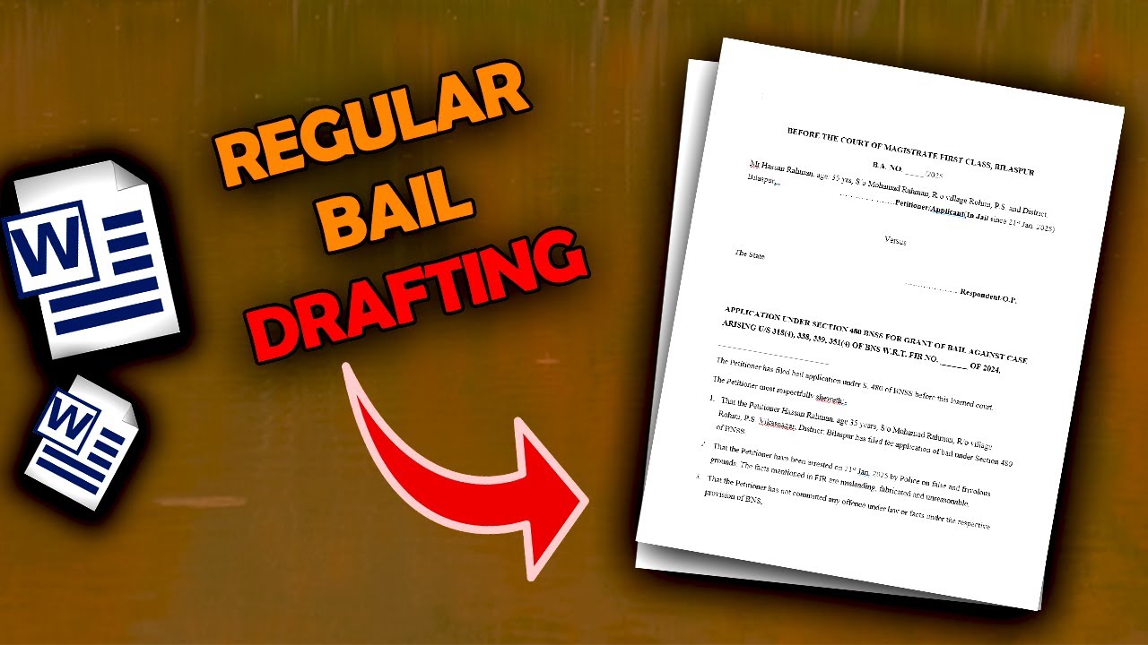 How to draft Bail Application under Section 480 BNSS?
