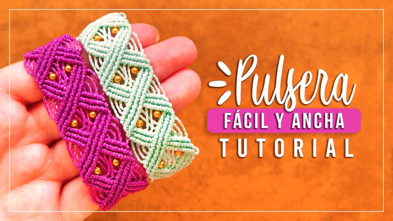 Cómo hacer pulsera de hilo fácil y ancha #22 ✨  Paso a Paso | DIY Macrame Friendship Bracelet