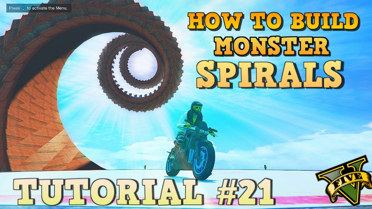 GTA 5 Tutorial #21 - MONSTER BARGE SPIRALS - HOW TO BUILD ( GTA V Content Creator )
