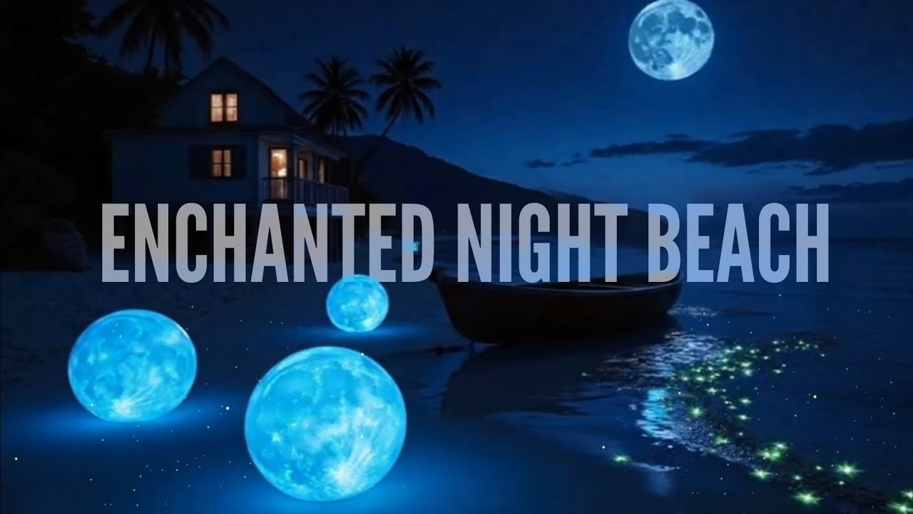 Playa Nocturna Bajo la Luna 🌙 | Moonlit Beach Night – Relaxing Ocean Sounds