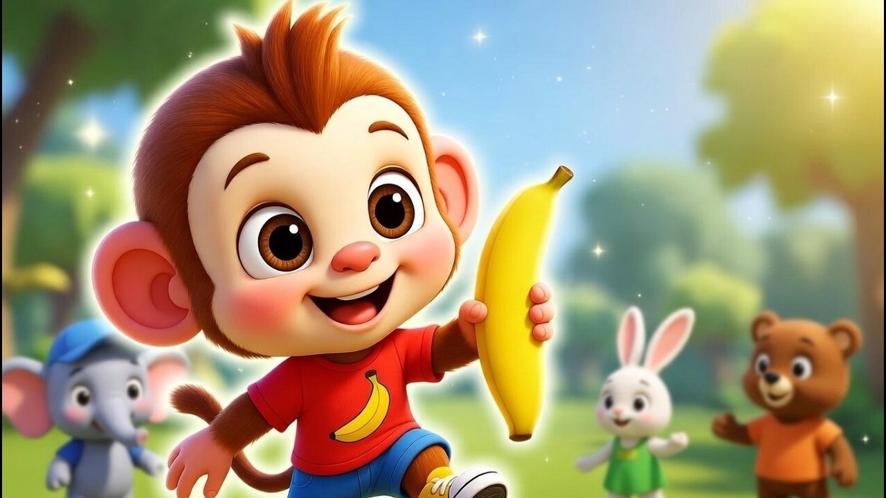 बंदर मामा ने केला खाया 🍌 | Hindi Nursery Rhymes for Kids | Action Song for Children