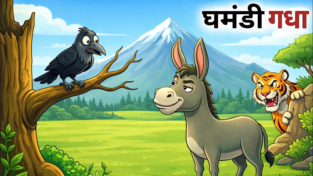 घमंडी गधा और चालाक कोआ l ghamndi gadha l Hindi Cartoon l #kahanicartoons#moralstiry#shristitoons#