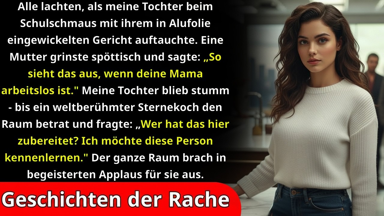 Sie brachte ein in Folie gewickeltes Gericht mit  alle lachten, bis ein berühmter Chefkoch herei
