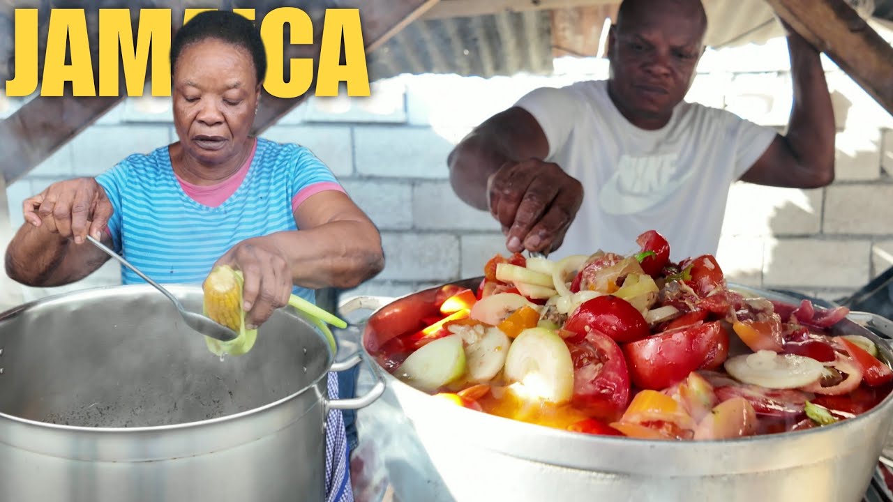 Mother and Son Street COOKING TECHNIQUE!! 15Ibs Of HOT SKIN Jamaica!!