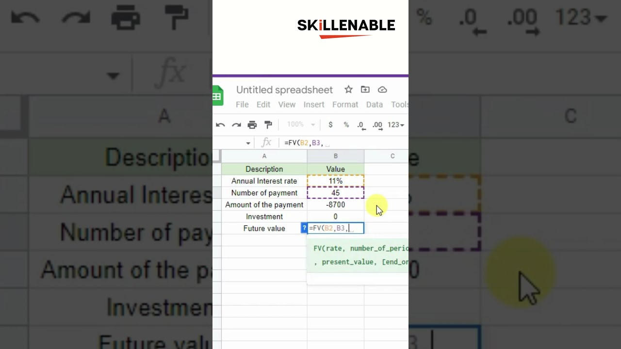 CALCULATE FUTURE VALUE IN EXCEL & GOOGLE SHEET | QUICK TIPS & TRICKS