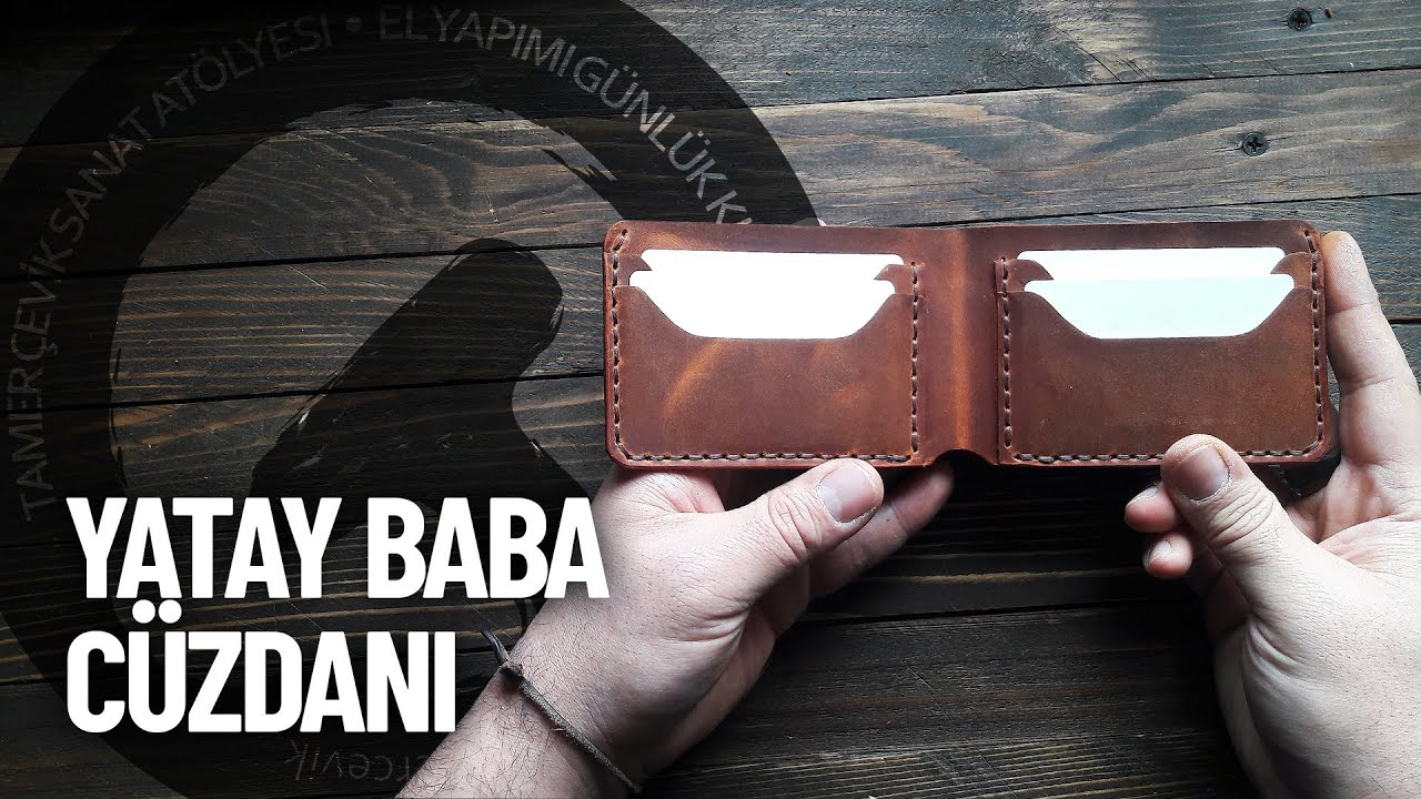 YATAY BABA CÜZDANI Deri Cüzdan Yapımı  (BEDAVA KALIP) - FREE PATTERN
