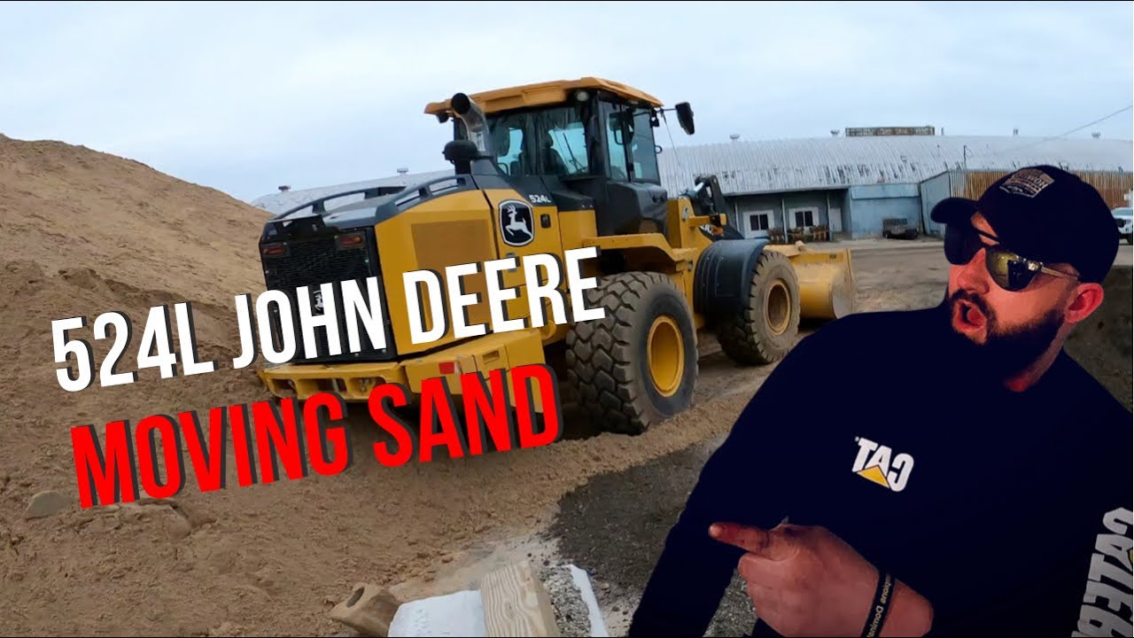 John deere 524L Wheel Loader Cleaning up our yard #johndeere