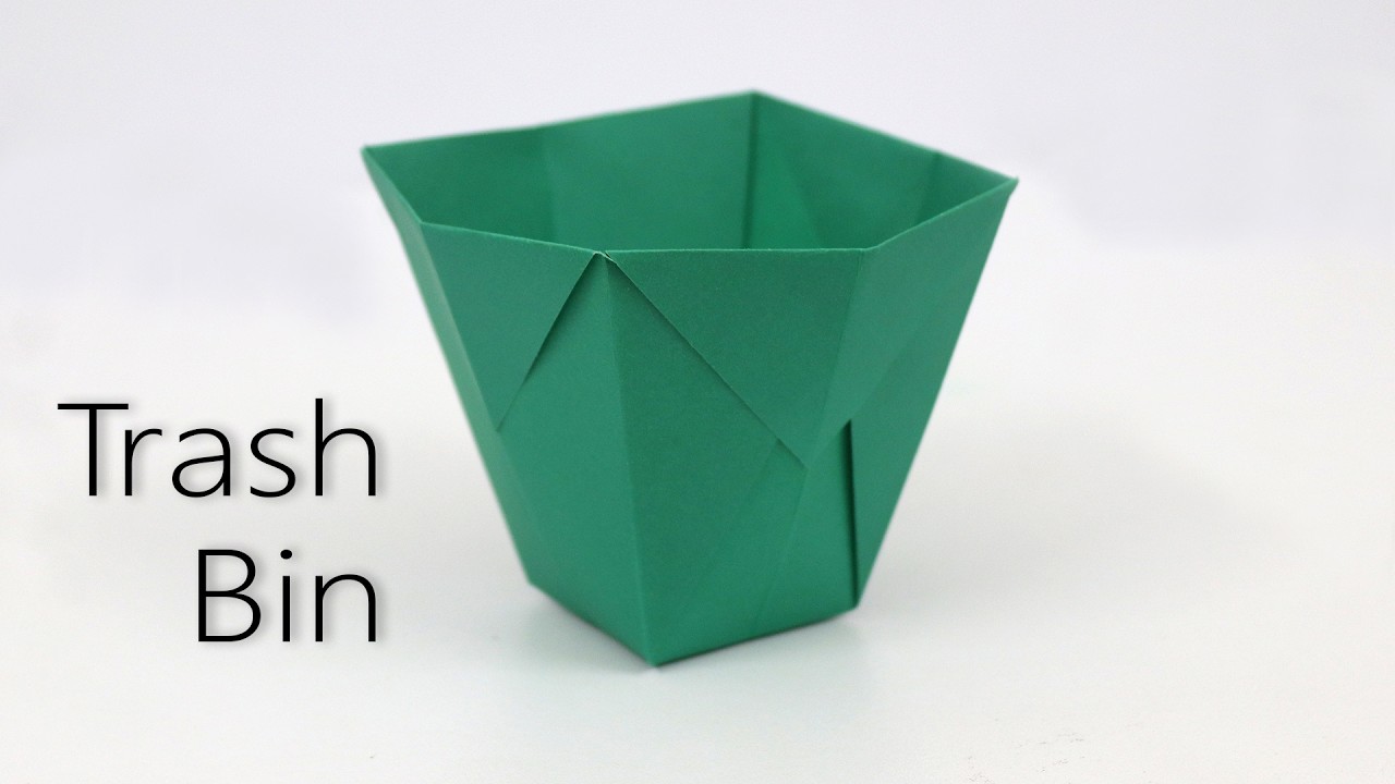 How to Make an Origami Trash Bin - DIY Paper Trash  Bin