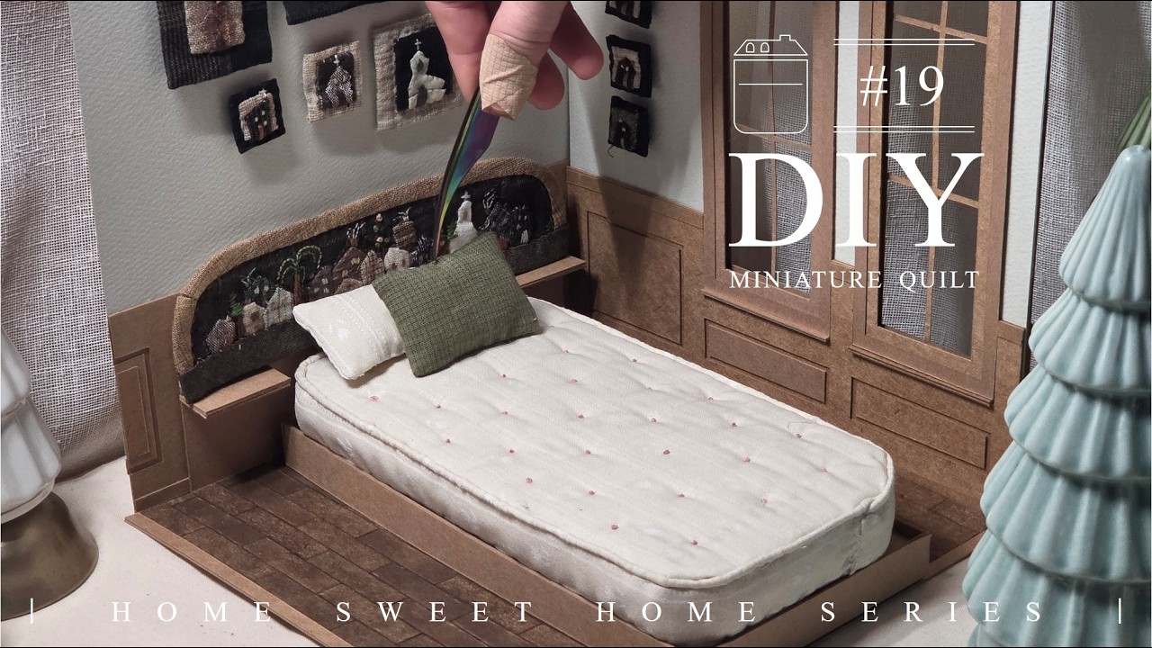 SUB [MINIATURE QUILT / Home Sweet Home]🖼️#19｜Родном городе Спальня Кукольный домик