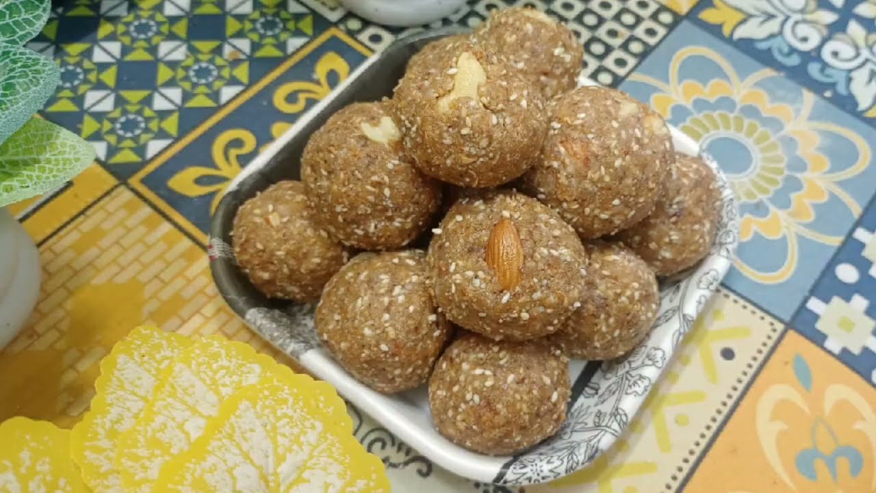 Golden Bites of lohri & Sankranti:Til- khajur Laddus. Winter warmth in every bite 🧡