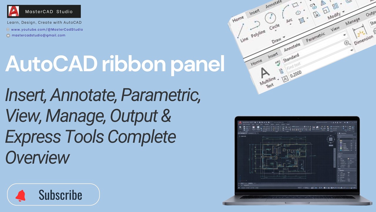 AutoCAD Ribbon Panel & Tabs Explained in Hindi | Insert, Annotate, View, Output & More