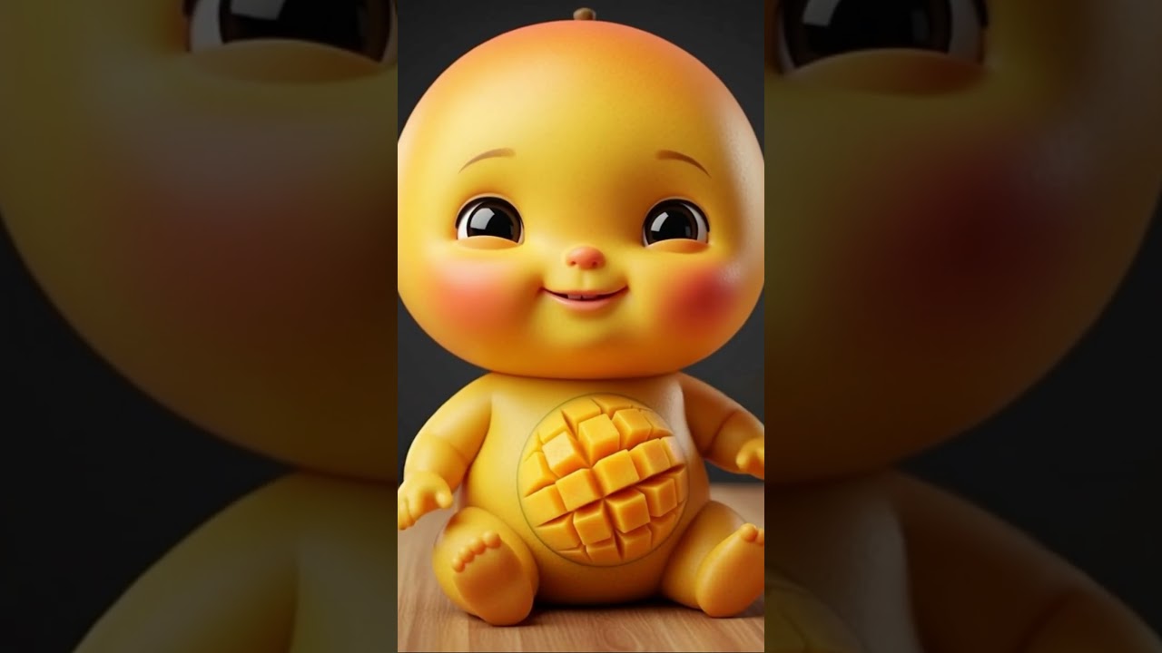 Cute Mango Baby Eating Mango 🥭🥰 | Adorable Animation Shorts