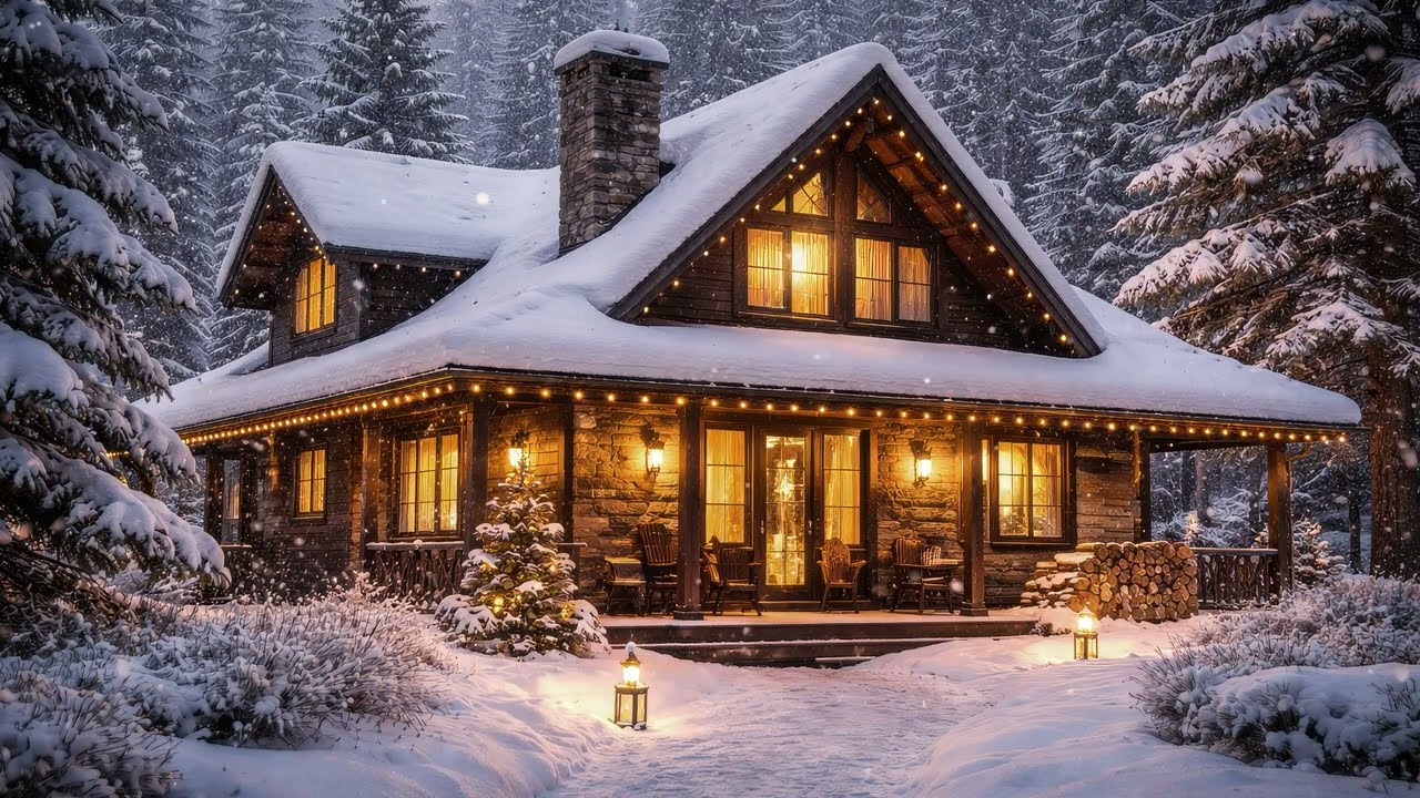❄️ Cozy Winter Window with Falling Snow | Ambient Background TV for Sleep & Relaxation ❄️