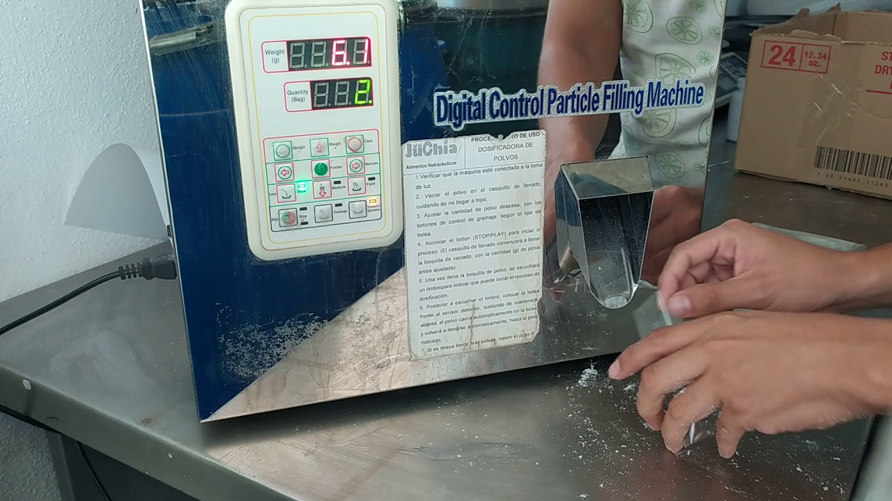 Dosificadora de polvos paso a paso