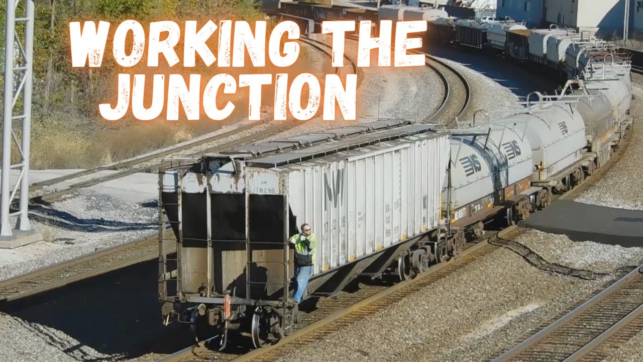 Long hood forward Local work at the junction as Triple Crown 255 come through