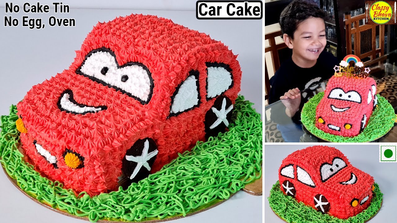 Car Cake Recipe | बिना केक टिन,बिना अंडा,ओवन बेकरी से अच्छा बर्थडे कार केक आसानी से | Birthday Cake