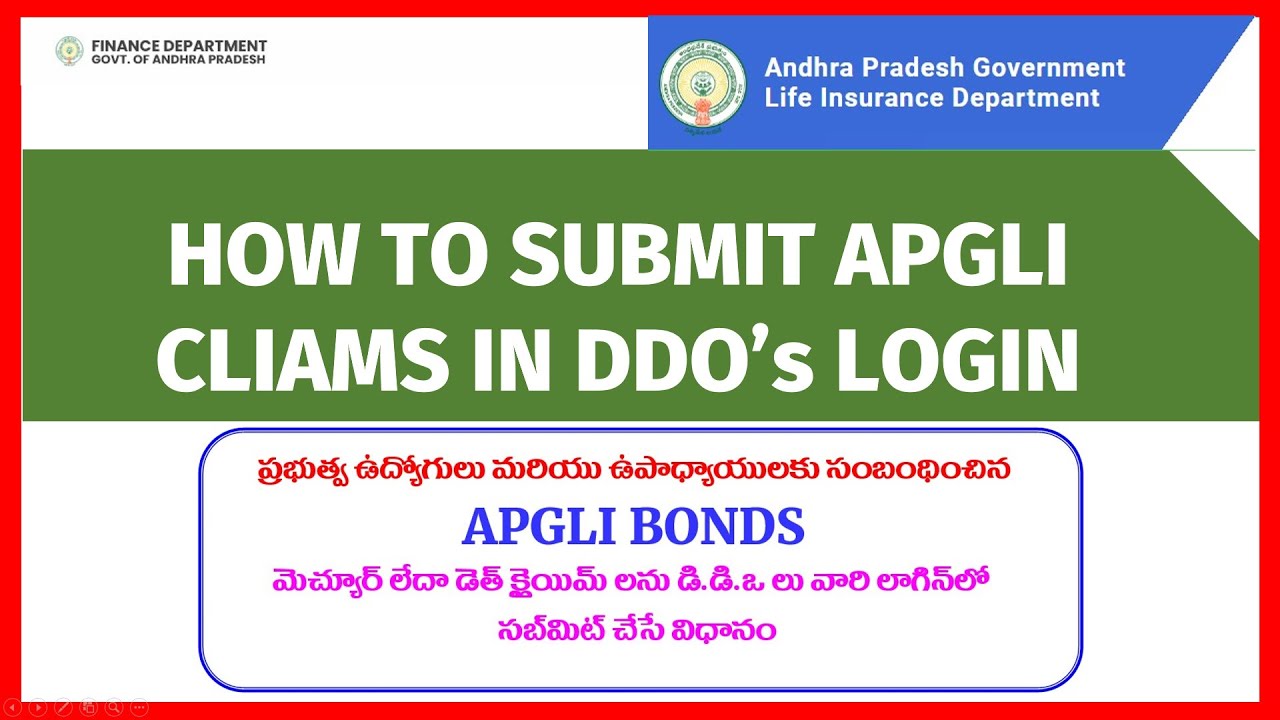 HOW TO SUBMIT APGLI CLAIM IN DDO's LOGIN