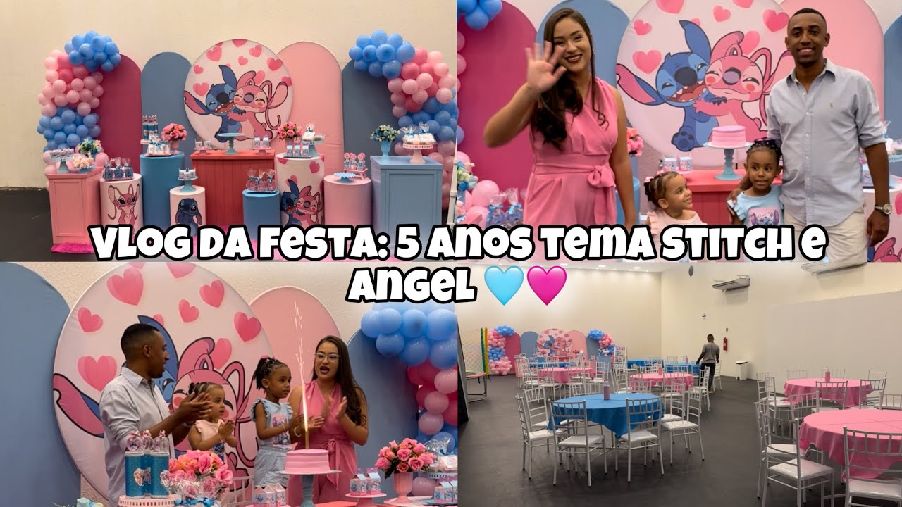 FESTA DE 5 ANOS DA ELOISA, TEMA STITCH E ANGEL 🩵🩷