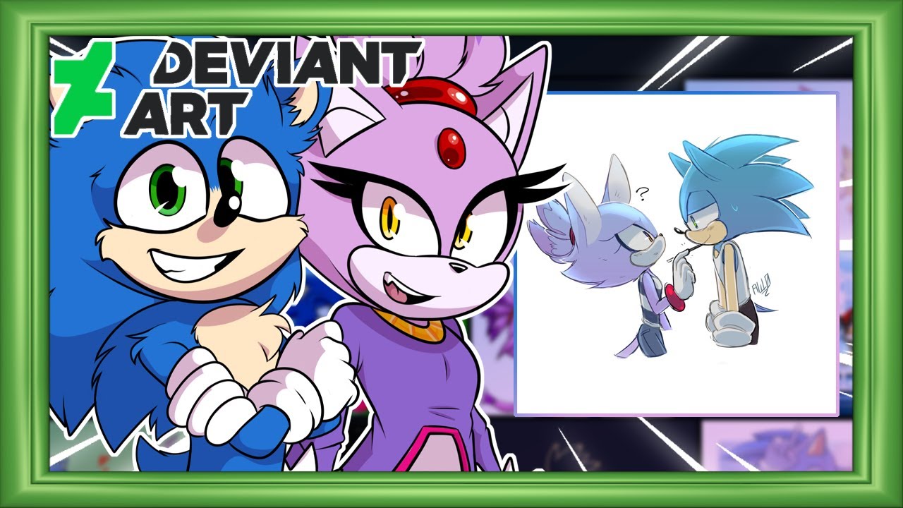 Movie Sonic & Blaze Visit Deviant Art - BLAZE KISSING SONIC?!