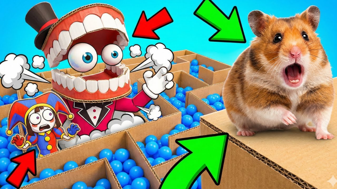 🎪 DIGITAL CIRCUS - Hamster Escapes the Glitch Maze 👾 [OBSTACLE COURSE]