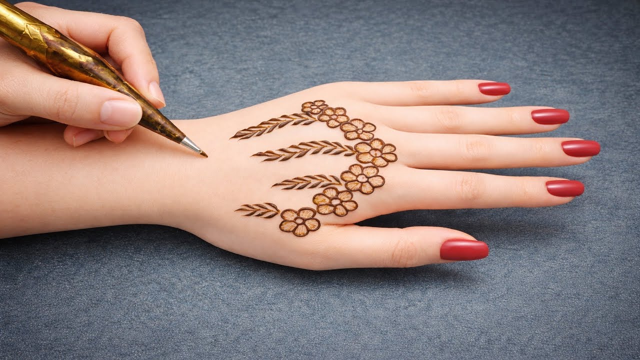 Mehndi Design Simple Back Hand | Very Simple Unique Style Mehndi Design For Back Hand