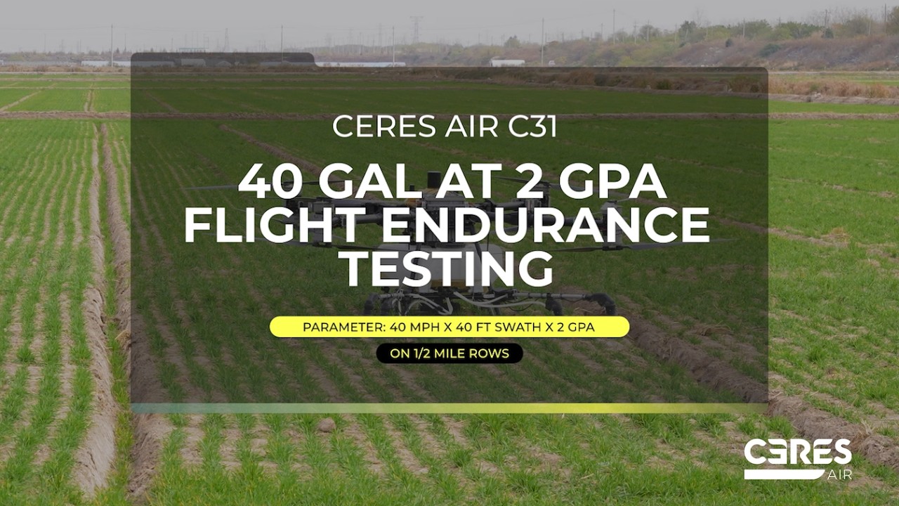 Ceres Air C31 Endurance Test 1/2 mile 40 ft swath