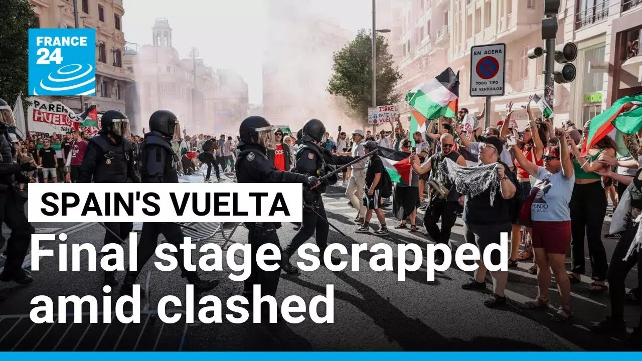 Final stage of Spain's Vuelta abandoned after police clash with pro-Palestinian protesters