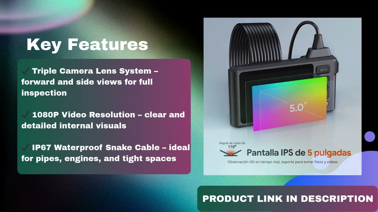 DEPSTECH Triple Lens Endoscope Camera Review – 1080P Inspection Camera with 5” Screen