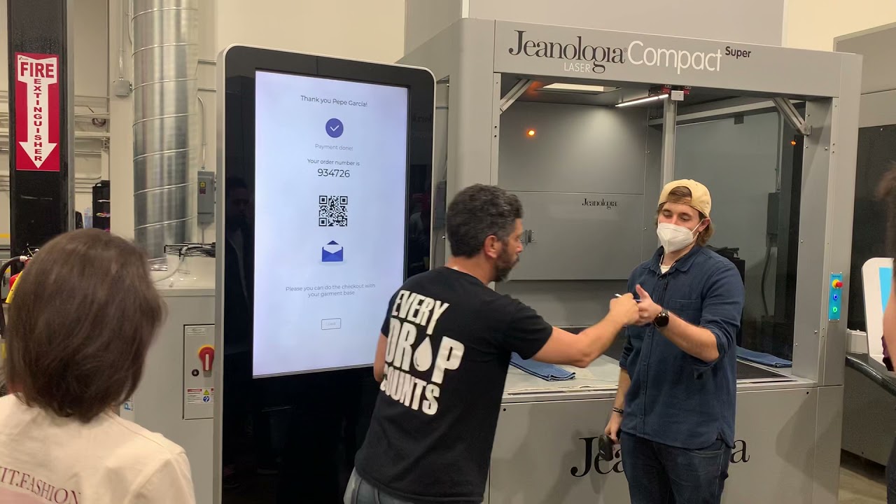 Jeanologia Compact in action on Denim Jeans