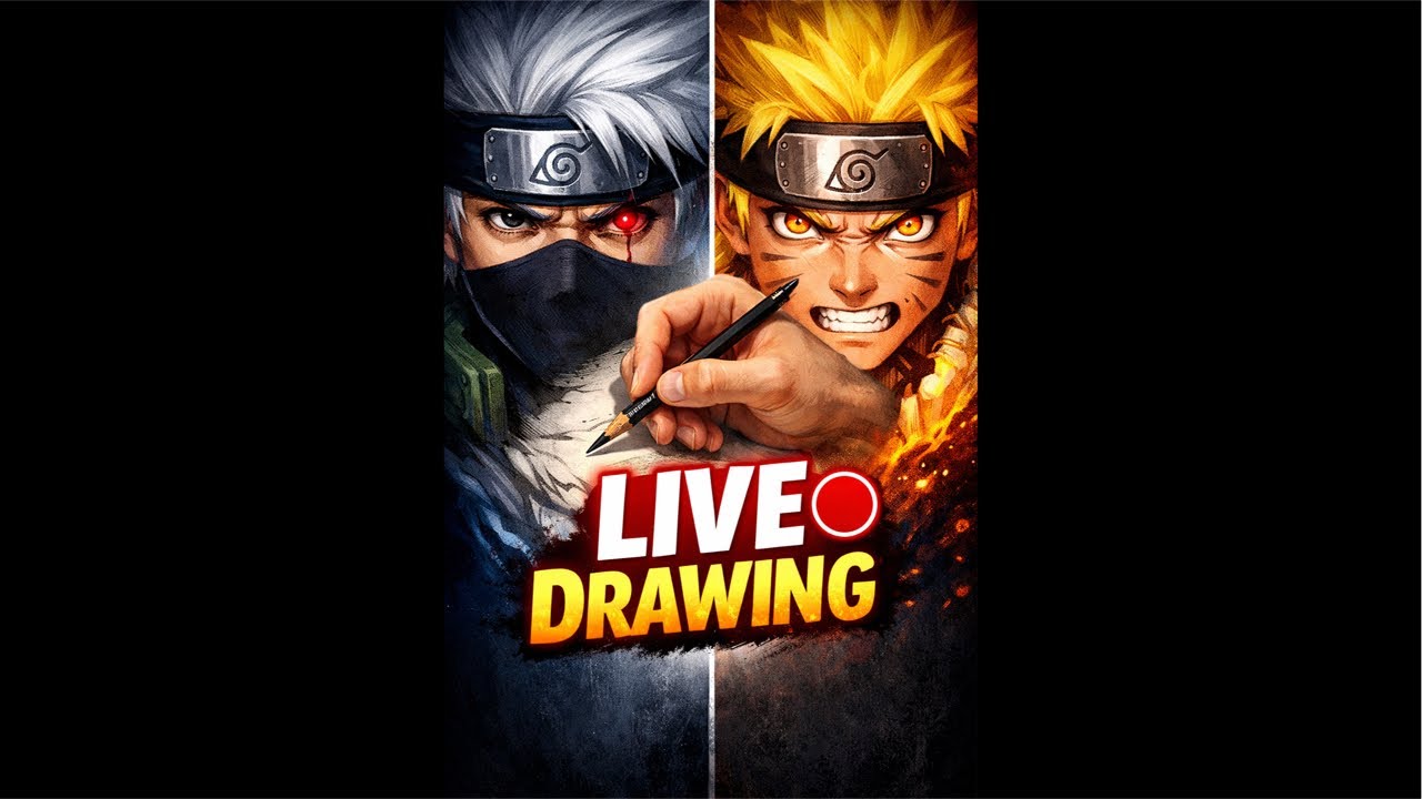 LIVE Drawing Kakashi & Naruto 🔥 | Vertical Anime Art Stream