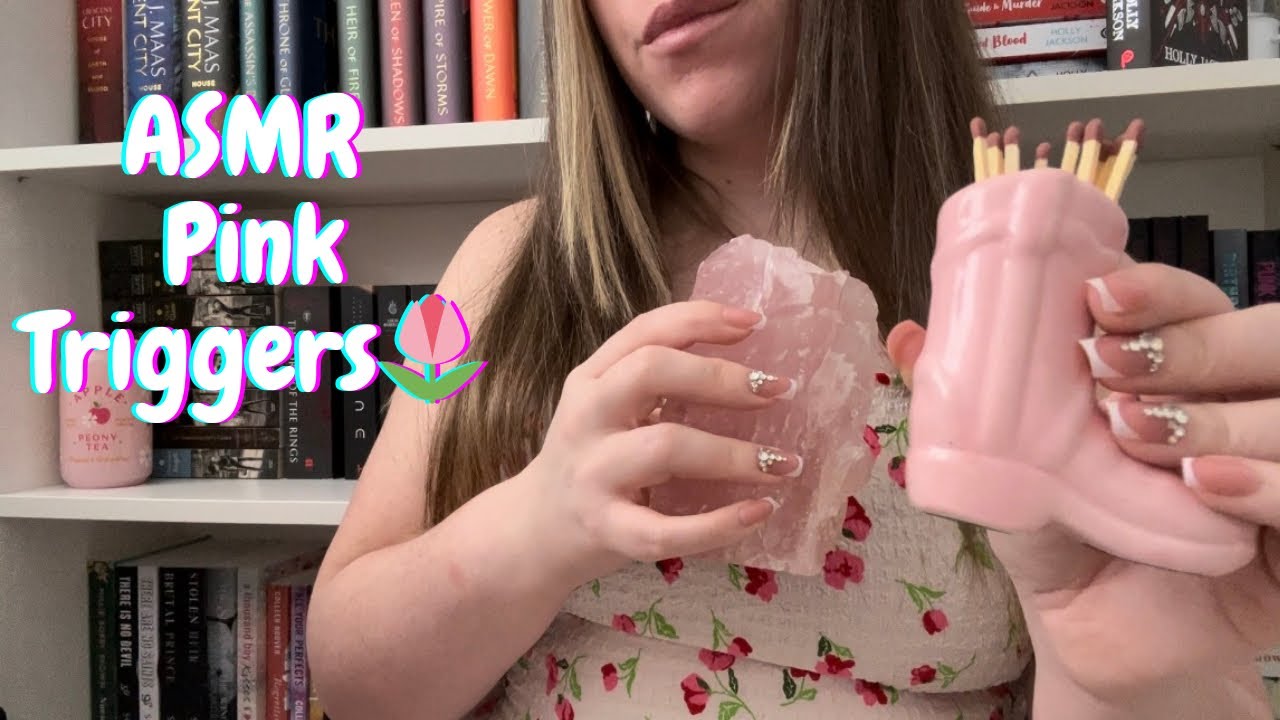 ASMR Aggressive Tapping & Scratching on Pink Items🌷