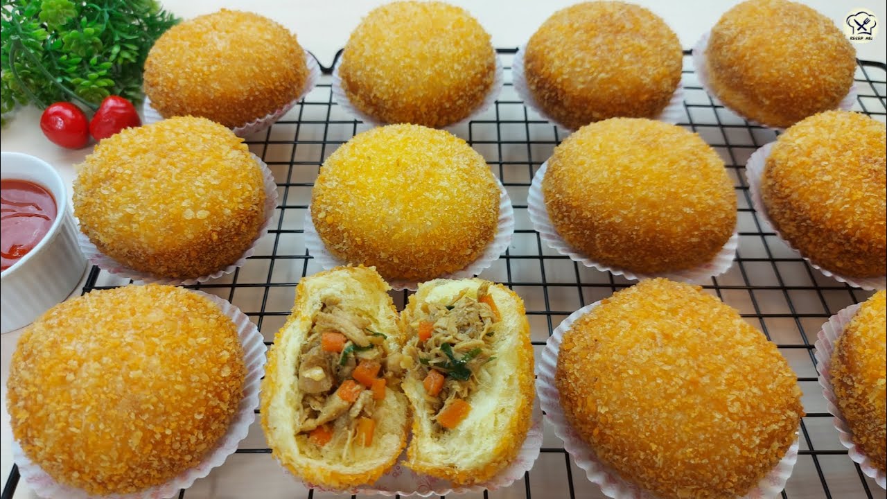 ROTI GORENG ISI AYAM GARING CRISPY DILUAR EMPUK DAN LEMBUT DIDALAM