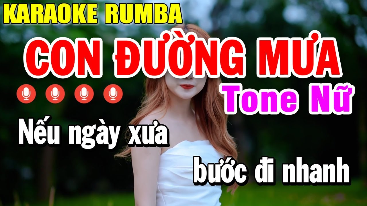 Con Đường Mưa Karaoke Tone Nữ Nhạc Sống - Karaoke Rumba Nhạc Trẻ