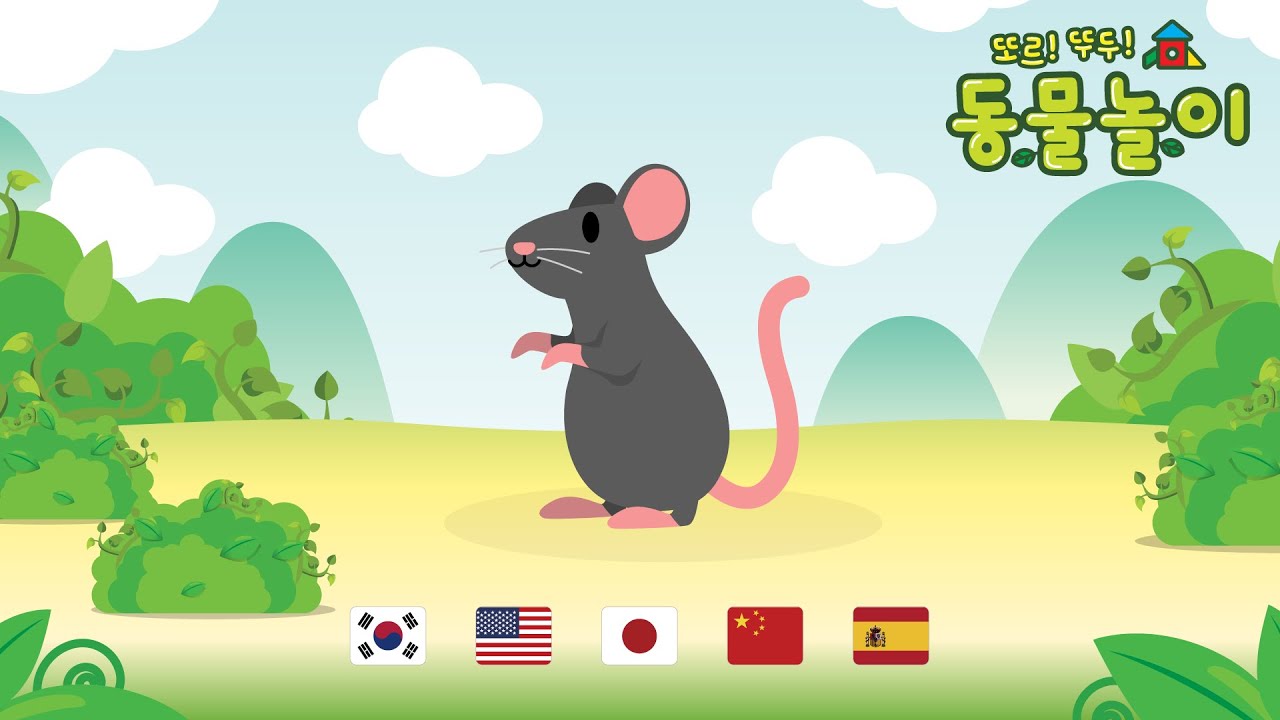 동물놀이 : 쥐(한글, 영어, 일어, 중국어, 스페인어) / Animal Study : mouse(Korean, English, Japanese, Chinese, Spanish)