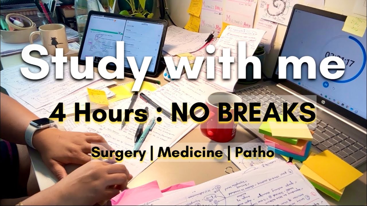 Finish Your Backlogs: 4 Hours NO Breaks | No Talking, ASMR, Rain Ambience { Day 91 }